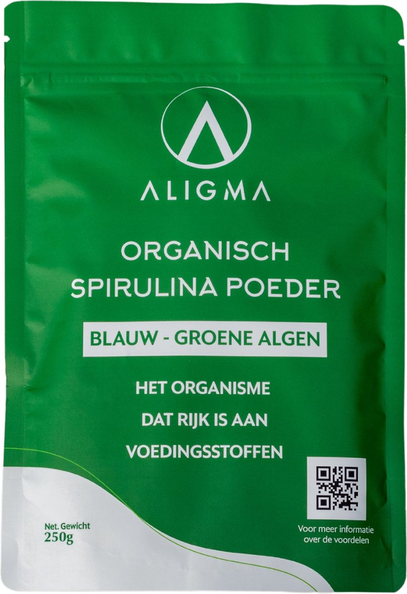 Aligma® Biologische Spirulina Poeder: hét voedingssupplement vol essentiële voedingsstoffen voor je (huis)dier! - 250 gram