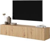 Staand TV-lowboard in Wotan eikenhout, lattenfront, 140 cm