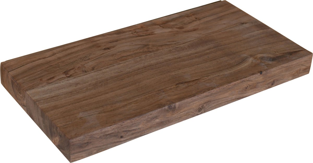 Wandplank-Acaciahout-Zwevend-Massief-40cm-Koloniaal Teakhuis-Onzichtbare ophanging-Goedkoop