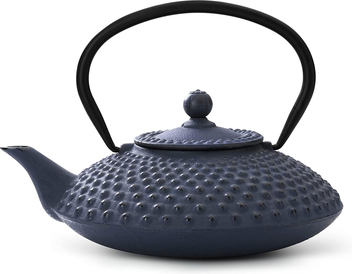 Theepot Gietijzer 1,25 Liter Puiststructuur Blauw