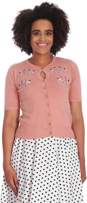 Banned - The Kissing Poodles Cardigan - XL - Roze
