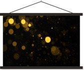 Posterhanger incl. Poster 60x40 cm - Schoolplaat - Goud - Abstract - Luxe - Zwart - Textielposter - Zwarte latten