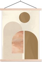 Porte-affiche avec affiche - Affiche scolaire - Rond - Abstrait - Marron - 40x53 cm - lattes vierges