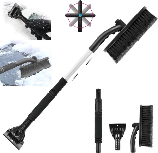 HEYNER® Auto ijskrabber met sneeuwborstel en bezem met ergonomische softgrip