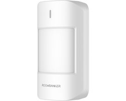 RoomBanker PIR-bewegingsmelder PS1 – Groot detectiebereik: 12 m (bereik) / 110° (horizontaal) – Immuun voor huisdieren tot 10 kg – Geavanceerde detectietechnologieën – Moet werken met RoomBanker PICO of Station hub.