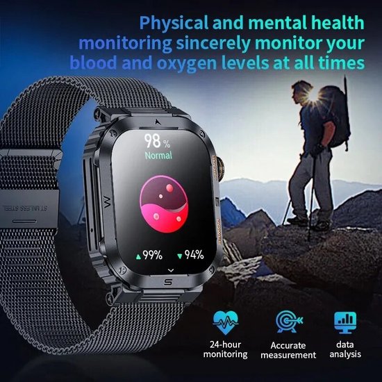 Lige Outdoor Militair Smart Watch Mannen Bluetooth Call Smartwatch Voor Xiaomi Android Ios Ip68 Waterdichte Ftiness Horloges Man Klok - Merkloos