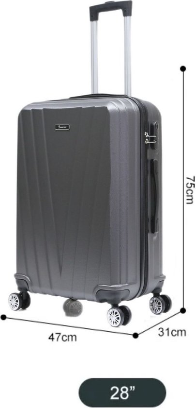 Koffer Traveleo Babij ABS06 Grijs maat XL