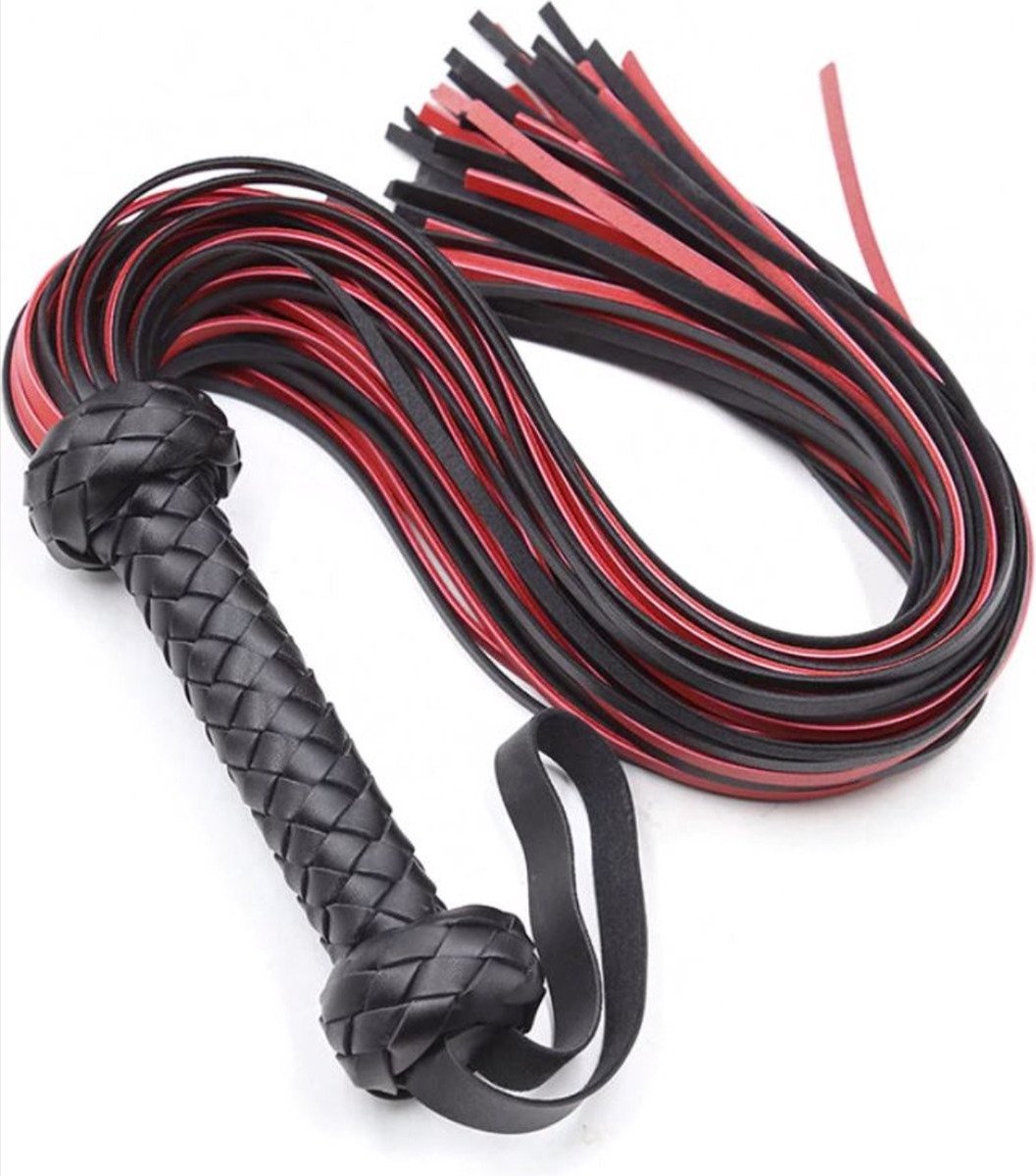 Goedkoopste Zweep Fetish Black - XL maat van 48 cm - BDSM - Slaapkamer Avontuur - Partner Erotiek Soft - van Heble®