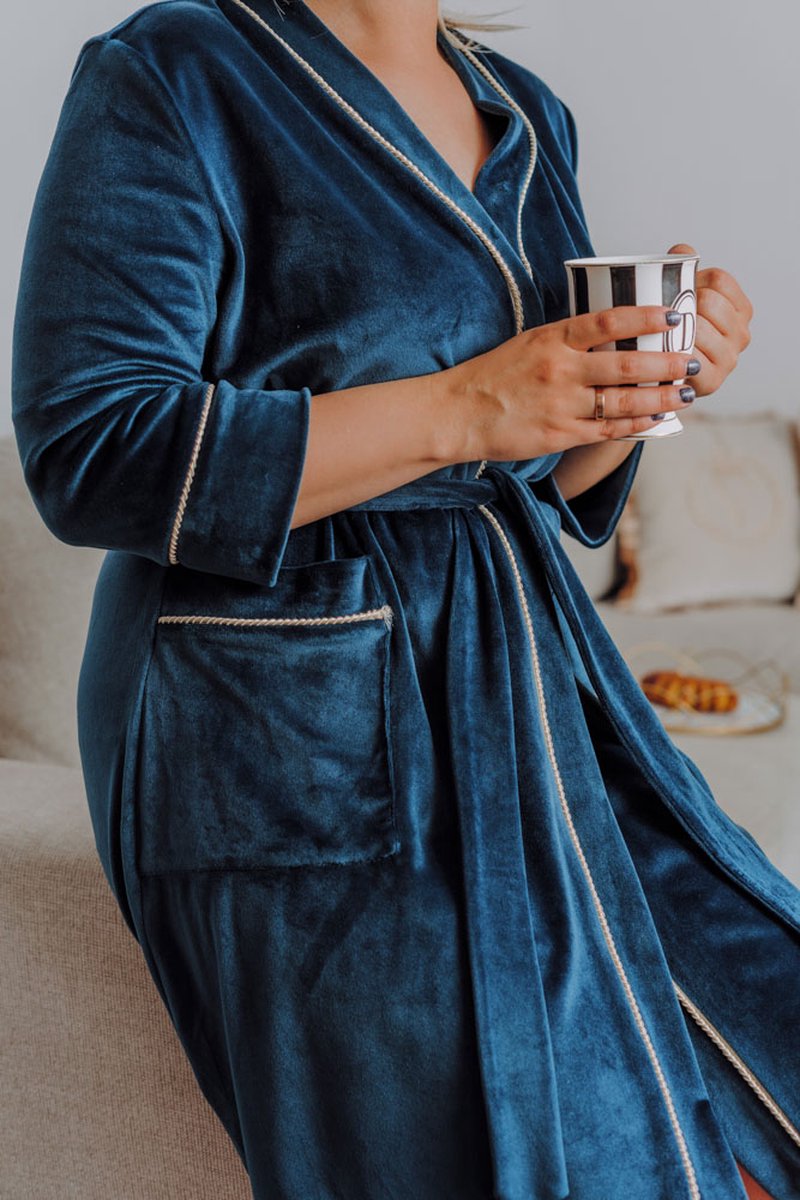 Women's Pajama Bathrobe / Velvet Nightgown Robe / Solid Colour Velour Sexy Nightgown Green M