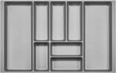 Lade organizer - Bestekbakken kunststof - Breedte: 709 ± 1 mm (80 cm corpus) - Zilvergrijs