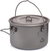 2900 ml campingservies, titanium kookgerei, set toerisme, ketel, outdoor, koken, pot, picknick, keuken, wandelen, trekking