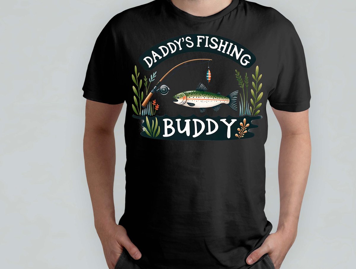 Fishing Dad T-Shirt Daddy's Fishing Buddy Gift Shirt