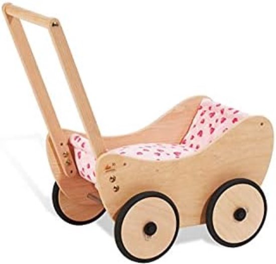 Howa Poppenwagen Regenboog van hout met opvouwbare kap