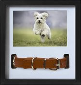 hond- fotolijst- hals band groot- liefdevolle herinnering-herdenking-27x27cm
