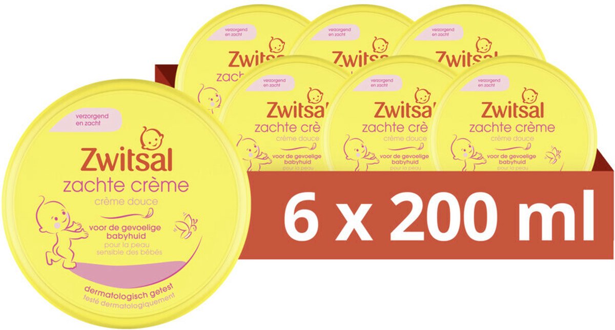 Goedkoopste Zwitsal Zachte Creme - 6 x 200 ml - Voordeelverpakking