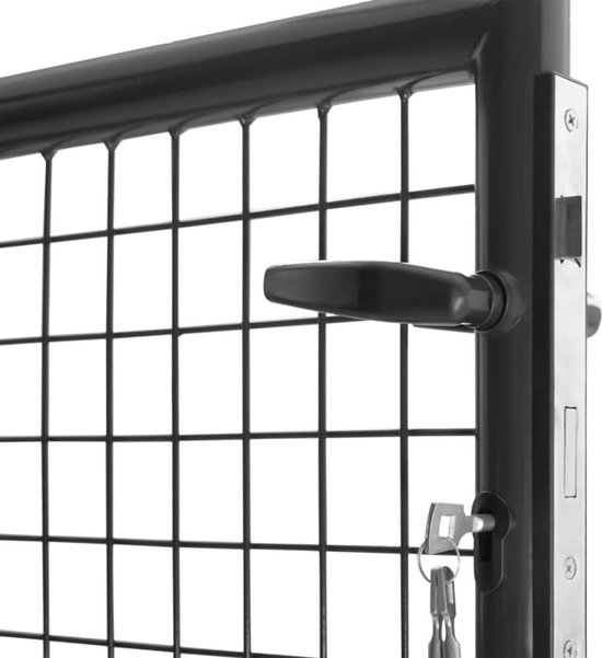 Tuinpoort pakket recht metalen frame grenen hout zwart 5,5 x 100 x 180 cm kopen? Poorten