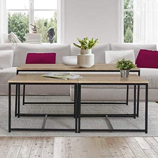 Taste 4SO Demi set van 2 salontafels barrel-vorm met keramiek / teak