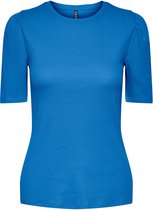 Pieces T-shirt Pcruka Ss Puff Top Noos 17133700 Blue Français Taille Femme - S
