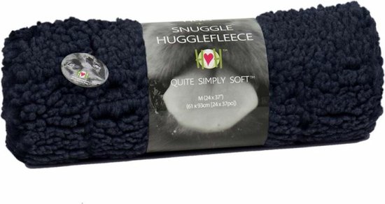 HuggleHounds - Wasbare Fleece Hondenmat van Lamswol voor benches of als los kussen - In Naturel of Grijs - S/M/L/XL/XXL - Grijs - M