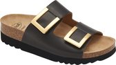 SCHOLL MONTEREY 2 STRAPS AD Lea-W Dames Muiltjes - Black - Maat 41