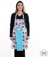 Tulipa Master Keukenschort met Handdoek Blauwe Bakery Professioneel Verstelbaar Kookschort BBQ Schort Horecakwaliteit Schorten voor vrouwen One Size Fits All