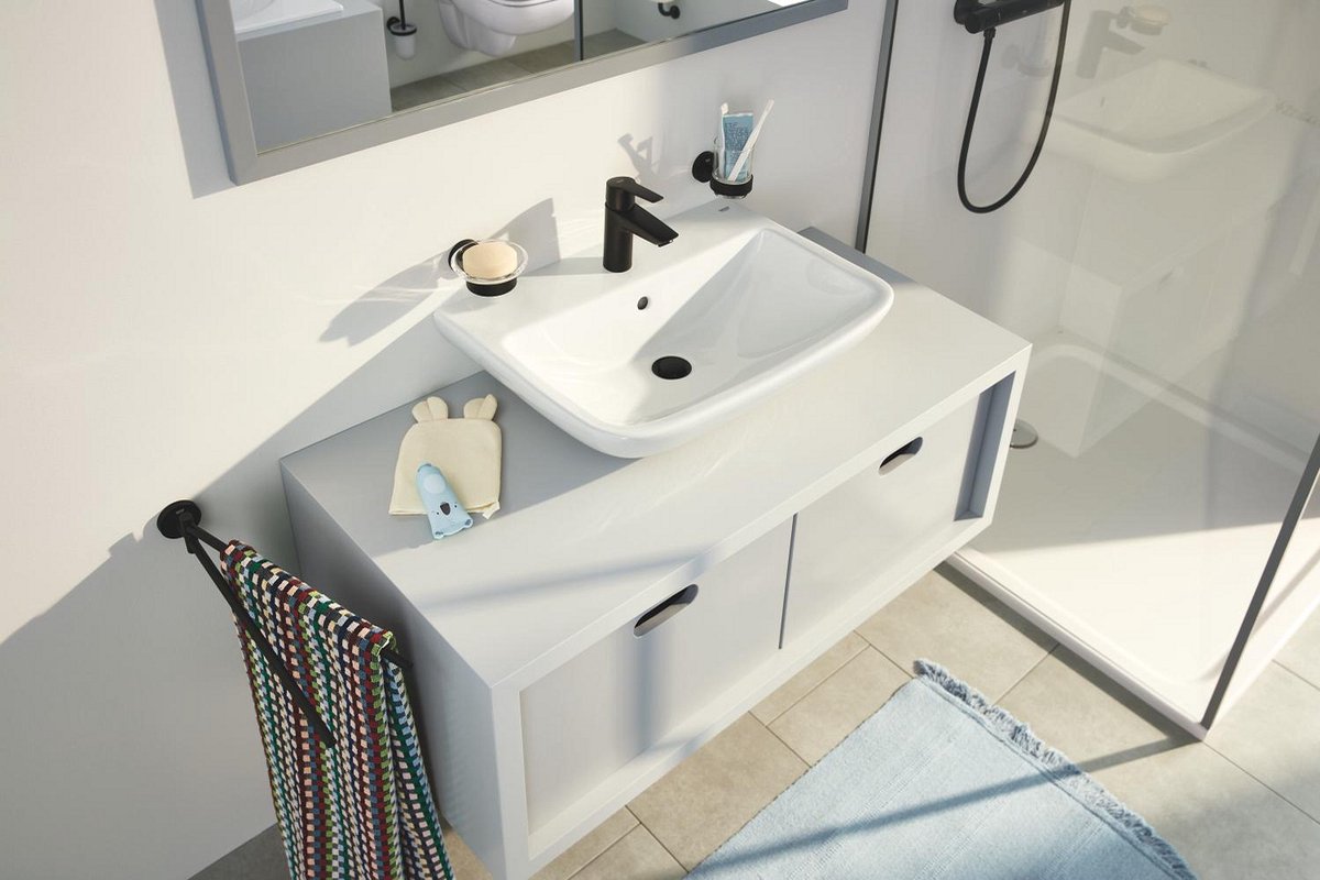 Grohe QuickFix Start - Verre pour brosses à dents et dentifrice avec support, verre/chrome 41194000