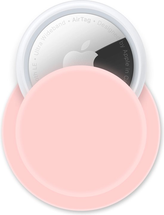Telefoonglaasje Hoesje Zelfklevend Geschikt voor Apple AirTag - Siliconen - Roze