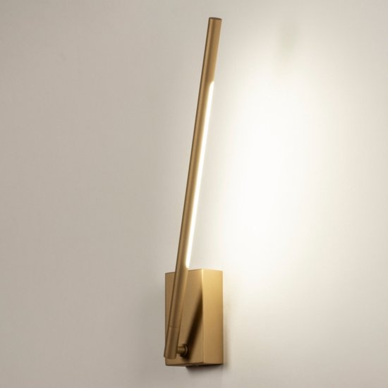 Lumidora Wandlamp 74987 - Voor binnen - STOKJE - Ingebouwd LED - 5.0 Watt - 260 Lumen - 2700 Kelvin - Goud - Metaal