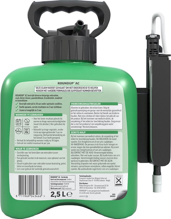 Roundup Totaal Onkruidvrij Kant en Klaar Spray incl. Drukspuit - 2,5L voor 25m² - Onkruidverdelger - Onkruidverwijderaars zonder glyfosaat van Merkloos	 — afbeelding 2