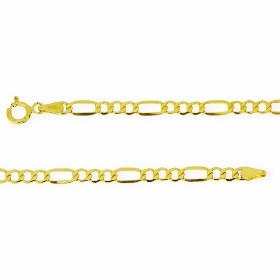 Gouden Figaro Armband 3.8 mm 20 cm 14 karaats