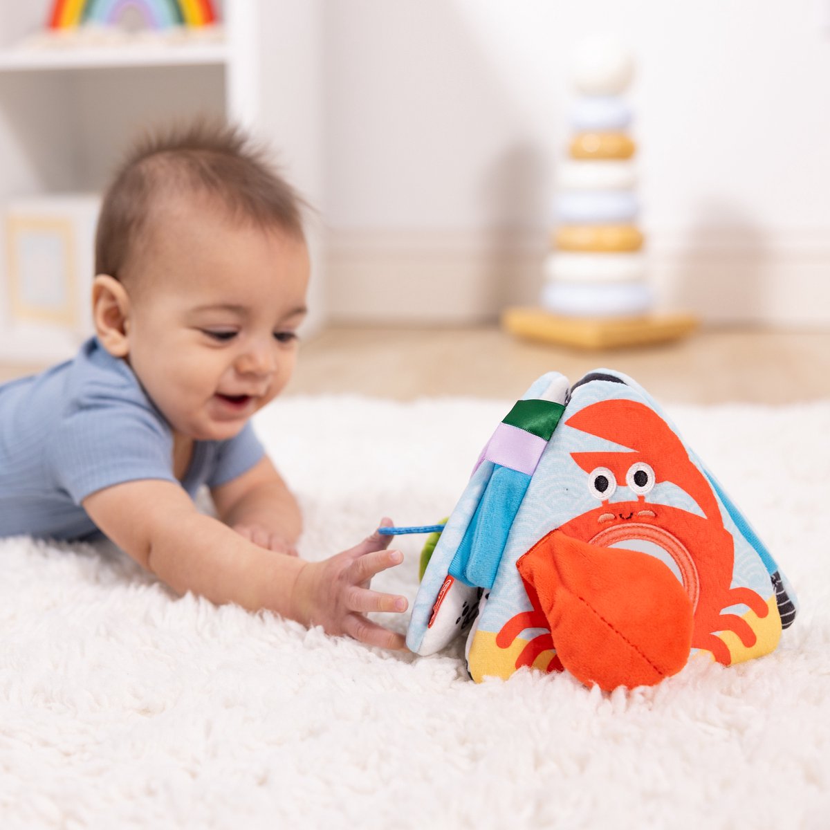 Melissa & Doug Triangle Océan Bébé – Jouet Éveil Tummy Time Sensoriel Avec Miroir Et Textures, Naissance-6 Mois