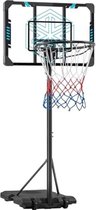 Basketbalpaal voor Buiten - Basketbalring met Standaard - Basketbalpaal voor Kinderen - Basketbalpaal Verstelbaar - ‎216 tot 246cm - Blauw/Zwart