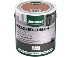 Ultrament Pflaster Frisch Betonglaze - Rood, 2,5 liter: Gemakkelijk aan te brengen, UV- en weerbestendig, sneldrogend, ideaal voor buitenruimtes en absorberende betontegels.