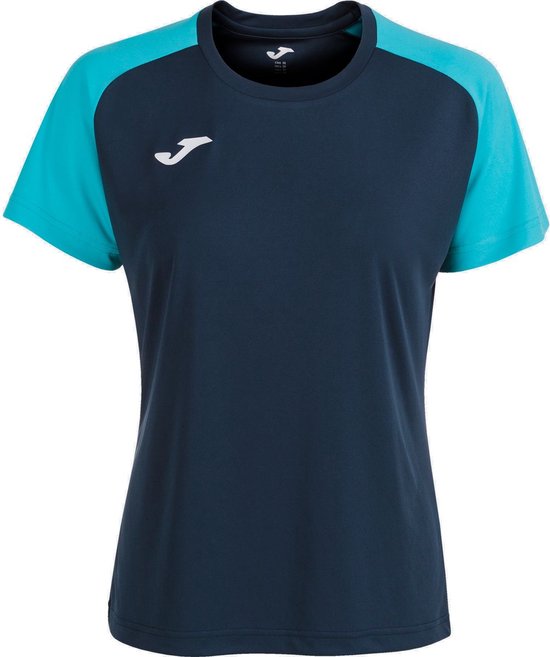 Joma Academy IV Shirt Korte Mouw Dames - Marine / Fluor Turquoise | Maat: M