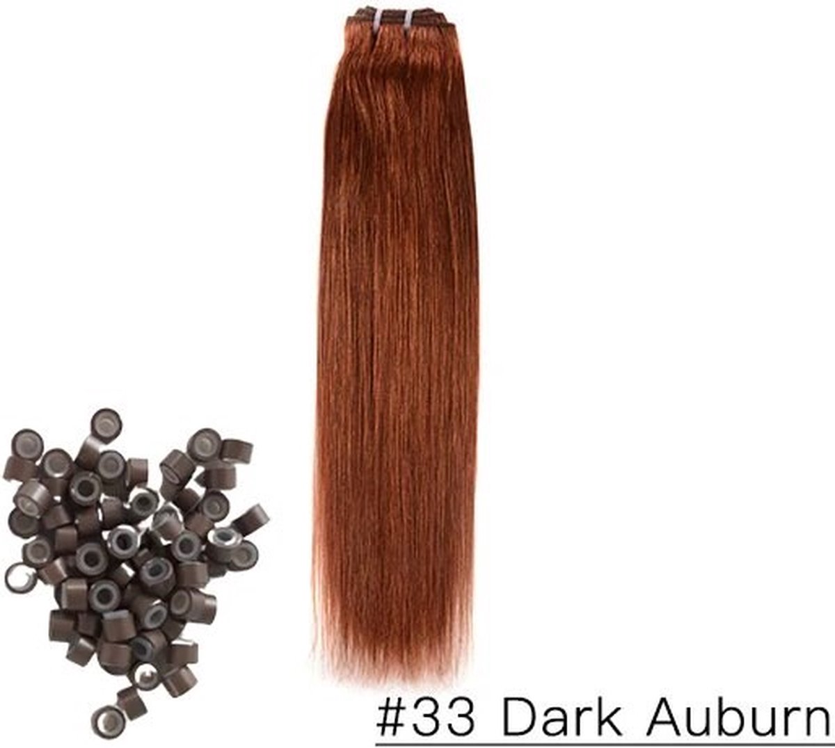 Weft Extensions |Weave Extensions | 22inch - 55cm | #33 - Mahonie Rood | 100 gram