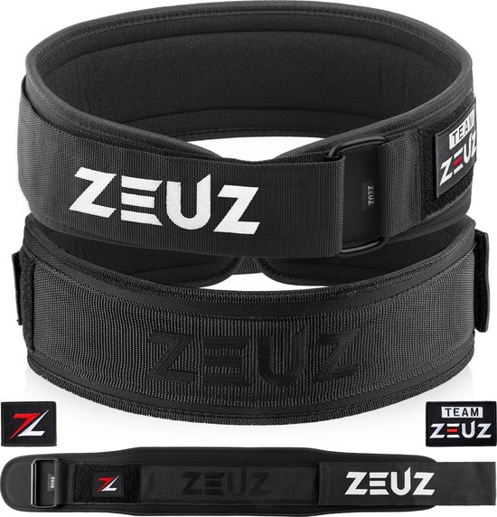Zeuz Ceinture de Levage de Poids pour Fitness & CrossFit - Ceinture Olympique de Levage - Haltérophilie - Attelle - Taille XL - Noir