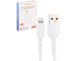 Phreeze 12W Flexibele USB Oplaadkabel - Geschikt voor iPhone - Oplader Kabel - Snoer USB - 1 Meter - Wit