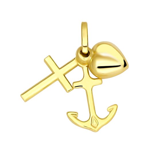 Bijoutier Zwartevalk Pendentif foi, espoir et amour en or 14 carats - 14.020
