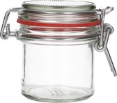 2x Glazen Weckpot 125 ml - Rond & Transparant - Inmaakpotten, Mason Jar, Weckpotten met Deksel, Confituurpotten - Hervulbaar - Glas - 2 Potten