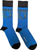 Nirvana - Chaussettes Inverse Happy Face - Blauw