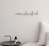 Wanddecoratie – Muurdecoratie – Ijzer – Wandbord – Line Art - Woonkamer - Slaapkamer - Kleur Zwart – Wall Art – Afmetingen 40 cm breed x 8 cm hoog