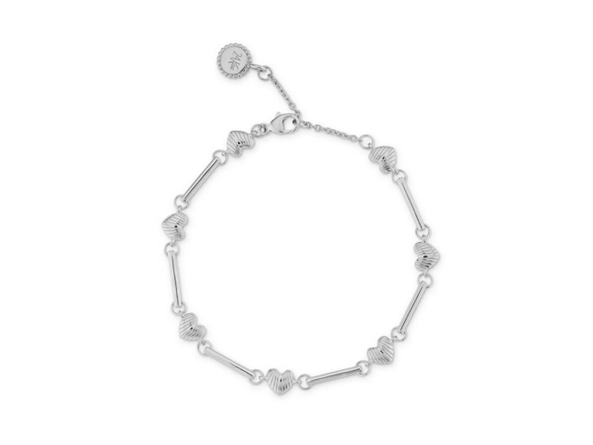 24Kae 22463S Armband dames met bedel hartjes en staafjes zilver
