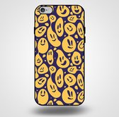 Smartphonica Telefoonhoesje voor iPhone 6/6s Plus met smiley opdruk - TPU backcover case emoji design - Paars Geel / Back Cover geschikt voor Apple iPhone 6/6s Plus