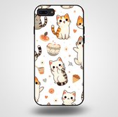 Smartphonica Telefoonhoesje voor iPhone 7/8 Plus met katten opdruk - TPU backcover case katten design / Back Cover geschikt voor Apple iPhone 7 Plus;Apple iPhone 8 Plus