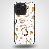 Smartphonica Telefoonhoesje voor iPhone 14 Pro met katten opdruk - TPU backcover case katten design / Back Cover geschikt voor Apple iPhone 14 Pro