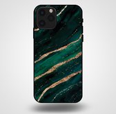 Smartphonica Telefoonhoesje voor iPhone 11 Pro met marmer opdruk - TPU backcover case marble design - Groen Goud / Back Cover geschikt voor Apple iPhone 11 Pro