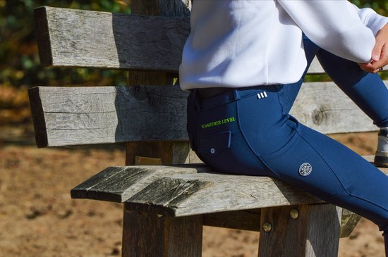 Donley winter paardrijbroek blauw comfortabel full grip mt 26 tm 44 winter rijbroek lekkere warme paardrijbroek