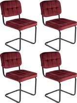 Chaise Kick structure tubulaire Ivy rouge - lot de 4