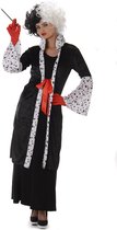 Karnival Costumes Cruella Evil Woman Déguisements Dalmatiens Femme - Manteau 3 pièces Zwart/ Wit , perruque, Gants - XL