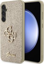 Guess 4G Metal Logo Glitter Back Case - Geschikt voor Samsung Galaxy S23 FE (S711) - Goud